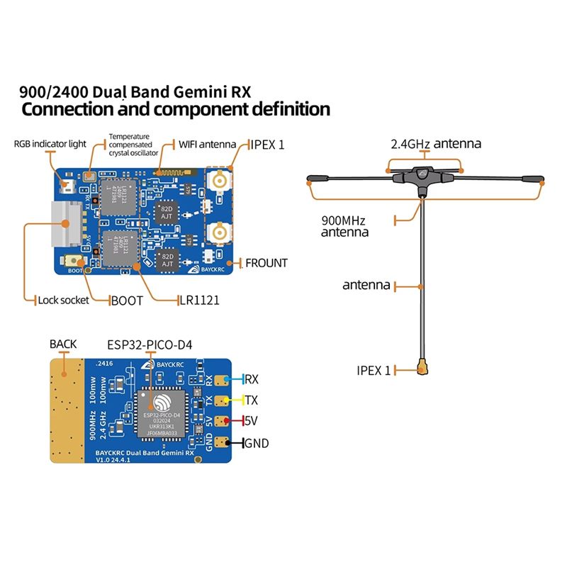 B78B-900Mhz 2.4Ghz 915M ELRS R - đánh giá và giá Drone Racing Receiver